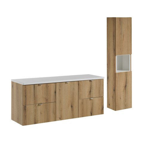 Zestaw meblowy Nova Oak, 140cm z blatem i szafką wysoką