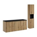Zestaw meblowy Nova Oak, 140cm z blatem i szafką wysoką