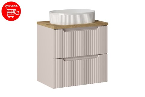 Zestaw meblowy Nova Cashmere, 60cm z blatem i umywalką nablatową Beyond