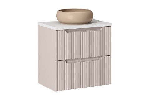 Zestaw meblowy Nova Cashmere, 60cm z blatem i umywalką nablatową Wiki