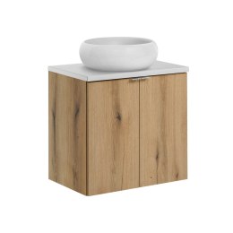 Zestaw meblowy Nova Oak, 60cm z blatem i umywalką nablatową Wiki