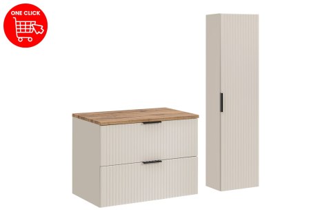 Zestaw meblowy 80cm z blatem i szafką wysoką ADEL CASHMERE COMAD