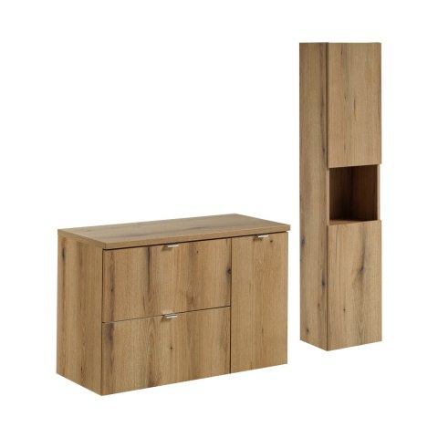 Zestaw meblowy 90cm z blatem i szafką wysoką, Nova Oak