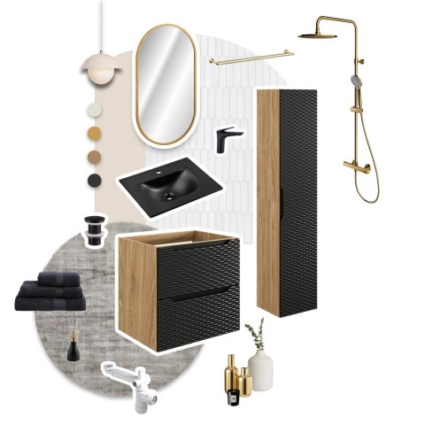 Szafka pod umywalkę 120cm 2 szuflady Ocean Black