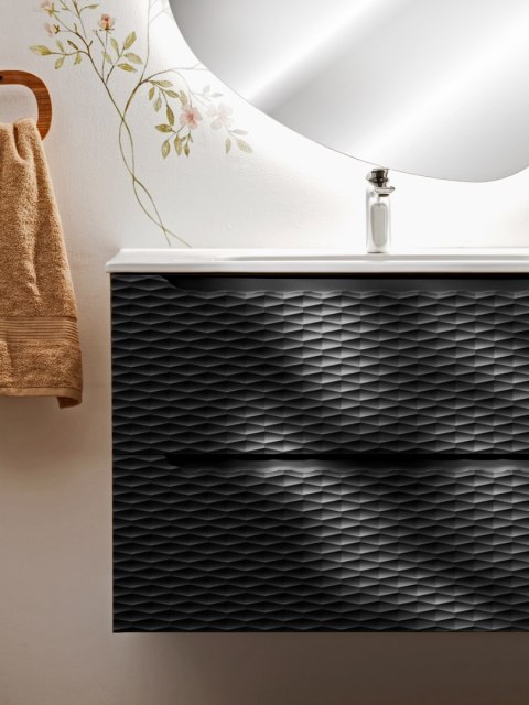 Szafka pod umywalkę 60cm 2 szuflady Ocean Black