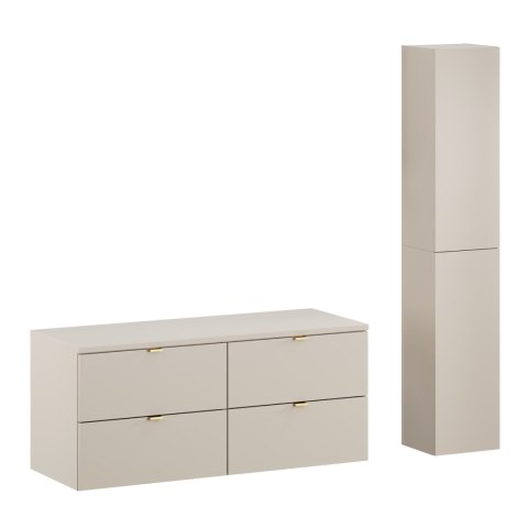 Zestaw meblowy 120cm z blatem i Szafką wysoką, Dalia Cashmere