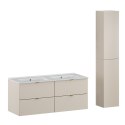 Zestaw meblowy 120cm z umywalką meblową Lava i szafką wysoką, Dalia Cashmere