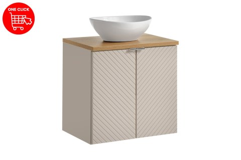 Zestaw meblowy Viva Cashmere, 60cm z blatem i umywalką nablatową Lola