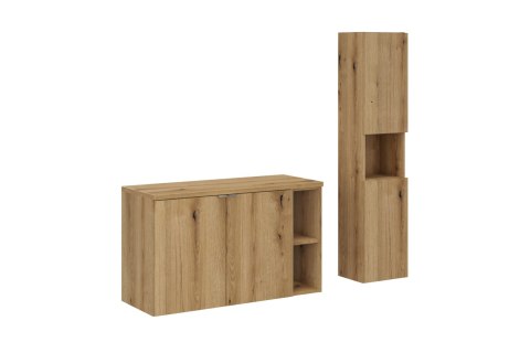 Zestaw meblowy Nova Oak, 100cm z blatem i szafką wysoką