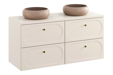Zestaw meblowy Donna Sand, 120cm z blatem i 2 umywalkami nablatowymi Wiki