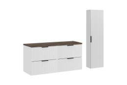 Zestaw meblowy Adel White 120cm z blatem i Szafką wysoką