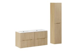 Zestaw meblowy Nordic Cremona, 120cm z umywalką meblową SKY i szafką wysoką
