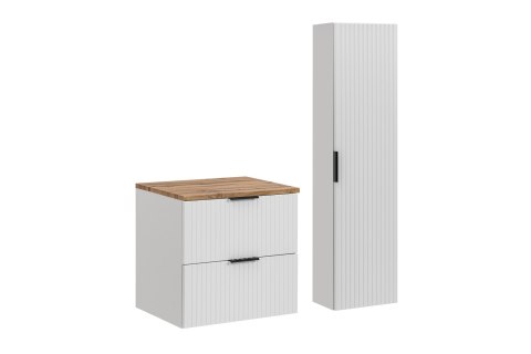 Zestaw meblowy 60cm z blatem i Szafką wysoką, Adel White