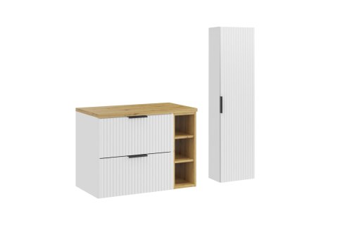 Zestaw meblowy Adel White, 80cm z blatem i Szafką wysoką
