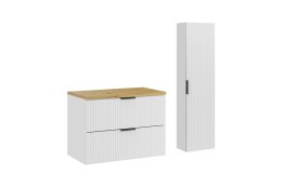 Zestaw meblowy Adel White, 80cm z blatem i Szafką wysoką