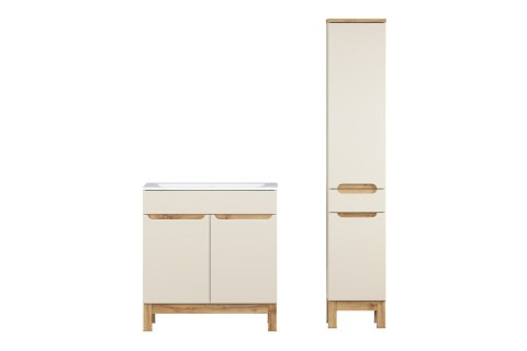 Zestaw meblowy Bali Cashmere, 80cm z umywalką meblową SKY i szafką wysoką