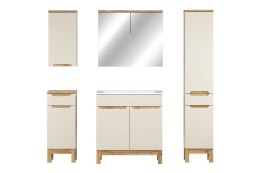 Zestaw meblowy Bali Cashmere, 80cm z umywalką meblową SKY, szafką wysoką i szafką z lustrem