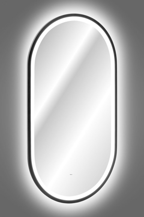 Lustro LED w czarnej ramie 50x90 cm APOLLO
