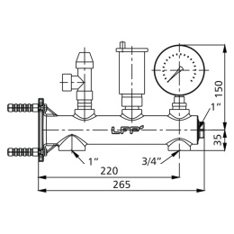 Grupa bezpieczeństwa do instalacji centralnego ogrzewania GRB - C.O.