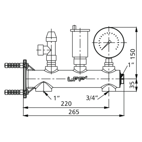 Grupa bezpieczeństwa do instalacji wody pitnej GRB - C.W.U. (bez odpowietrznika)