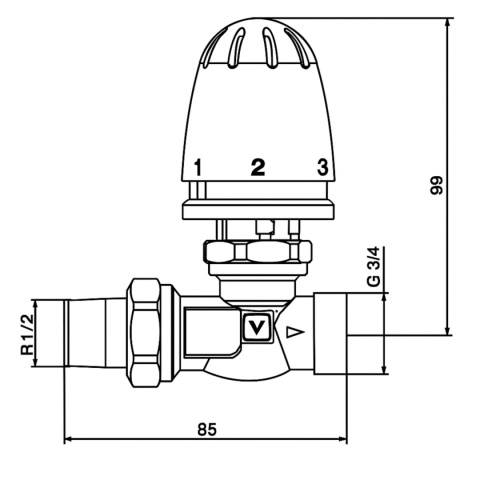 Ogranicznik temperatury powrotu HERZ RTB 1/2'' (DN15)