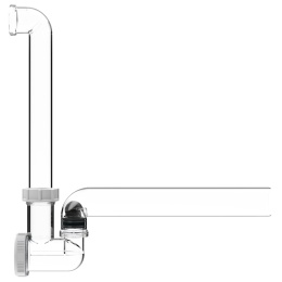 Syfon do skroplin poziomy DN40x5/4'' z zamknięciem wodnym, blokadą zapachów i rewizją