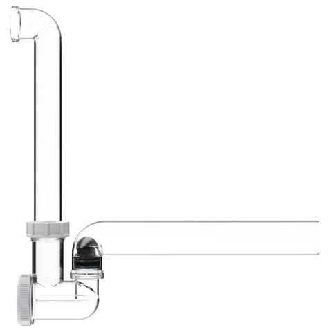 Syfon do skroplin poziomy DN40x5/4'' z zamknięciem wodnym, blokadą zapachów i rewizją
