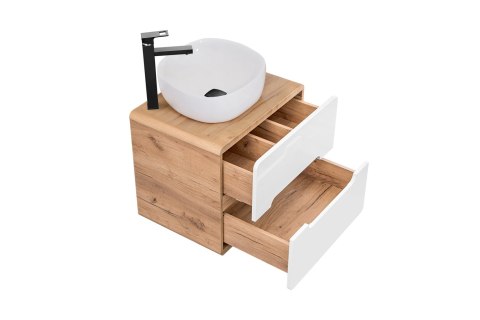 Szafka pod umywalkę nablatową 60cm ARUBA WHITE szuflady COMAD
