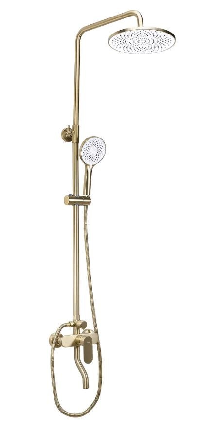 ZESTAW NATRYSKOWY DROP ZŁOTY SZCZOTKOWANY