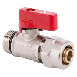 Zawór mini do rozdzielaczy ze złączką do PEX PN10 1/2'' (DN15) TRINNITY