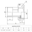 Komplet półśrubunków do wodomierza, ciepłomierza GZ 1 1/4'' - GW 1 1/2''