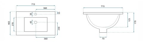 UMYWALKA DAFNE 70 - WPUSZCZANA