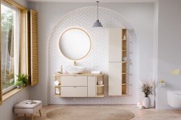 Zestaw meblowy Dalia Cashmere 100cm z blatem i umywalką nablatową Cloud