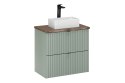 Zestaw meblowy Line Reed Green 60cm z blatem, umywalką nablatową Gaja oraz baterią