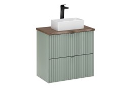 Zestaw meblowy Line Reed Green 60cm z blatem, umywalką nablatową Gaja oraz baterią