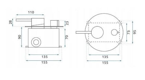 BATERIA WANNOWA PODTYNKOWA LUNGO MIEDŹ SZCZO + BOX