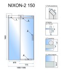 DRZWI PRYSZNICOWE NIXON-2 CHROM 140 L