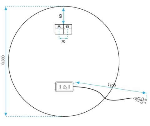 Lustro ścienne LED FFJ 80 cm