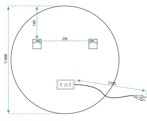 Lustro ścienne LED HZJ 80 cm