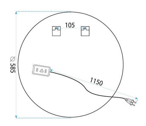 Lustro ścienne P11240 LED BAS 585 mm