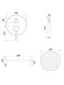 ZESTAW NATRYSKOWY PODTY LUNGO DIAMOND MIEDŹ + BOX