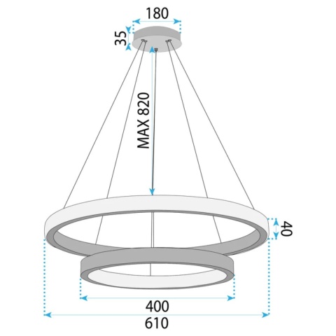Lampa sufitowa wisząca LED APP1772-CP złoto szczotkowane
