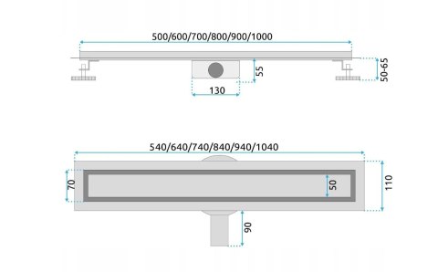 ODPŁYW NEOX PRO SZCZOTKOWANY 600