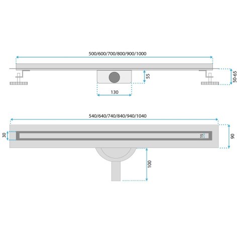ODPŁYW NEOX SLIM PRO CZARNY 800