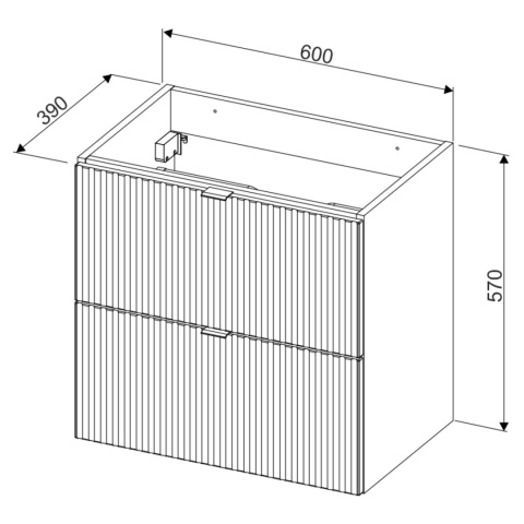 Szafka pod umywalkę 60cm 2 szuflady