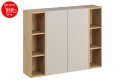 Zestaw meblowy z szafkami wysokimi i regałami