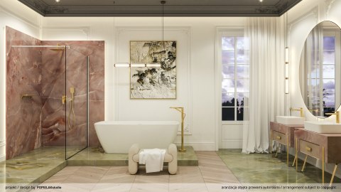 Bateria wannowa wolnostojąca z zestawem prysznicowym