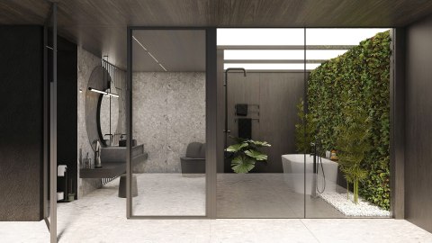 Bateria wannowa wolnostojąca z zestawem prysznicowym