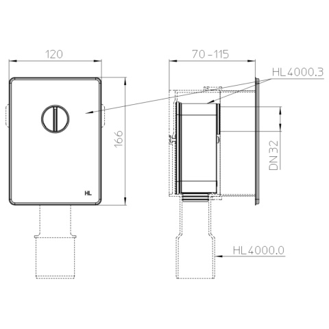 Element zewnętrzny syfonu pralkowego podtynkowego do podłączenia umywalki