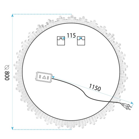 Lustro ścienne LED X013 80 cm
